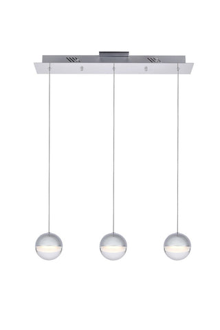 ZC121-3903D24C - Regency Lighting: Diego Collection LED 3-light chandelier 24in x 4in x 4in chrome finish