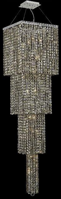 C121-2033G66C-GT/RC By Elegant Lighting Maxim Collection 18 Light Chandeliers Chrome Finish